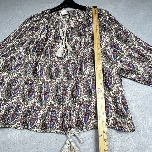 Ralph Lauren Blouse Womens Size Medium Paisley Denim Supply Gauzy Feel RL Boho - Picture 6 of 10